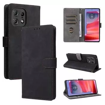 Чехол-книжка для Motorola Edge 50 Pro/Moto Edge 50 5G из искусственной кожи, полная защита корпуса [блокировка RFID], чехол-кошелек Edge 50 Pro/Edge 50 5G чёрный