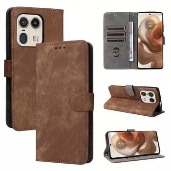 Чехол-книжка для Motorola Edge 50 Ultra/Moto X50 Ultra из искусственной кожи с полной защитой корпуса [блокировка RFID] Чехол-кошелек чёрный