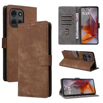 Чехол-книжка для Motorola Moto G75 из искусственной кожи, полная защита корпуса [блокировка RFID], чехол-кошелек for Motorola Moto G75 чёрный