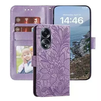 Чехол-книжка для OPPO A38 A18 A58 A78 A17 A16 A57S A54S A74 A94 A77 A79 A98 5G Reno 10 5 6 7 8 Lite 11F кожаный кошелек с цветочным принтом с откидной крышкой и отделениями для карт для женщин OPPO Reno10 Pro красный