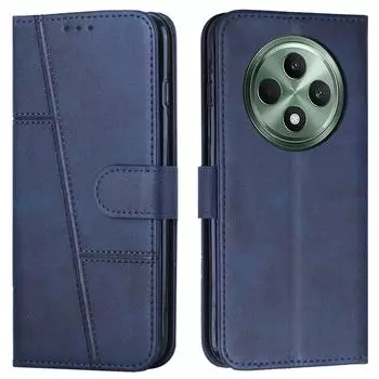 Чехол-книжка для Oppo Reno12 F 5G, откидная кожаная обложка для телефона с тисненой линией Sapphire