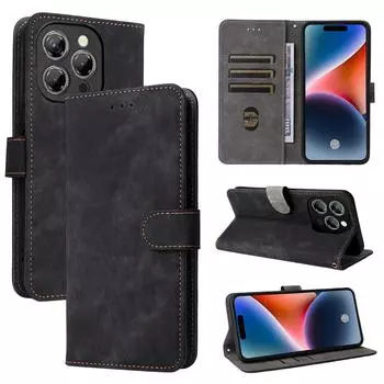 Чехол-книжка для Oukitel P1 из искусственной кожи, полная защита корпуса с [блокировкой RFID], ударопрочный, прочный чехол для телефона в стиле ретро for Oukitel P1 чёрный