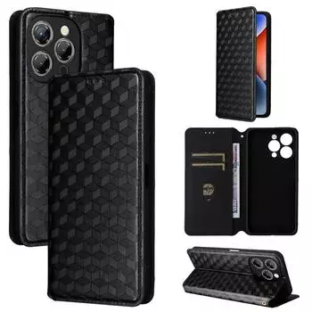 Чехол-книжка для Oukitel P1 из искусственной кожи, защитный чехол для телефона, противоударный чехол-кошелек для всей поверхности for Oukitel P1 чёрный