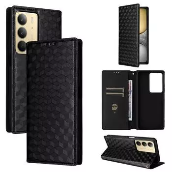 Чехол-книжка для Realme 14X 5G/Realme C75 4G/Realme V60 Pro 5G, полная защита корпуса, противоударные чехлы из искусственной кожи чёрный