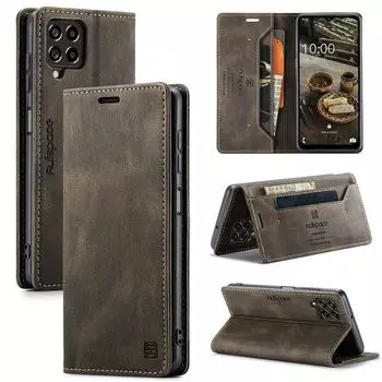 Чехол-книжка для Samsung Galaxy M33 5G, кожаный чехол-книжка для телефона Samsung Galaxy M33 5G, роскошный магнитный откидной чехол-бумажник Galaxy M33 5G красный