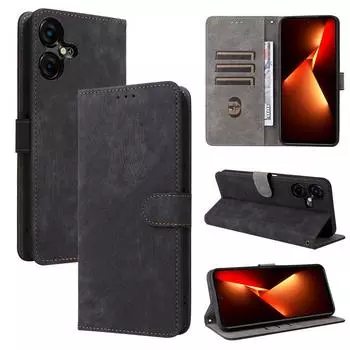 Чехол-книжка для Tecno Pova Neo 3 из искусственной кожи, защитный чехол для телефона, противоударный, с защитой от RFID-излучения for Tecno Pova Neo 3 чёрный