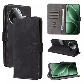 Чехол-книжка для Xiaomi Poco F7 Ultra из искусственной кожи с полной защитой корпуса [блокировка RFID] Чехол для телефона for Xiaomi Poco F7 Ultra чёрный