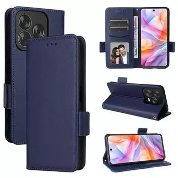 Чехол-книжка для ZTE Blade V70, дизайнерский чехол с рисунком личи, кожаный чехол-книжка с магнитной подставкой и держателем для карт for ZTE Blade V70 Design чёрный