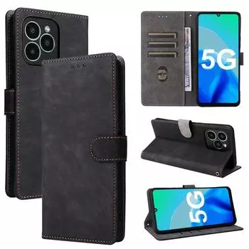 Чехол-книжка из искусственной кожи для Fossibot S2 5G с полной защитой корпуса и [блокировкой RFID] Защитные чехлы for Fossibot S2 чёрный