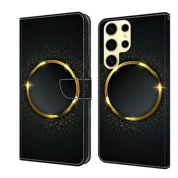 Чехол-книжка из искусственной кожи с металлическим круговым узором для iPhone Samsung Huawei Honor Google Redmi Xiaomi LG Motorola Sony Nokia Oneplus Oppo Realme 9 Pro Plus