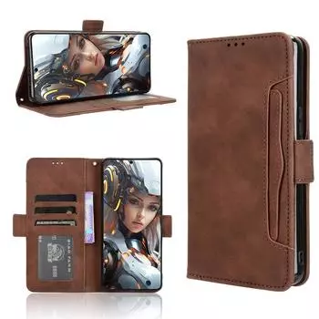 Чехол-книжка из кожи для Cubot Max 5 [Doka Slot Flip Leather Case] Противоударный чехол-бампер for Cubot Max 5 чёрный