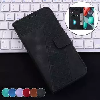 Чехол-книжка из кожи с тиснением 7 Shaped для Redmi Note 14 14C K70 A3 13C 12C 11A с подставкой и отделениями для карточек для Xiaomi 14T Mi 14 POCO F5 Civi2 Redmi Note 14 Pro 5G коричневый