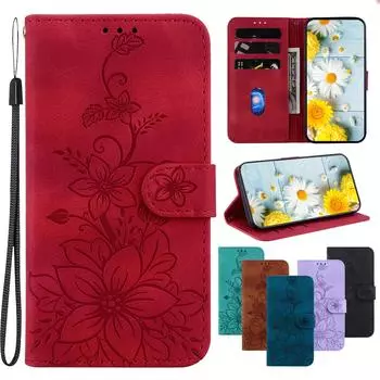 Чехол-книжка из кожи с тиснением Lily Fower для Umidigi A3S/F1/A7S/A5 A7 A9 Pro с подставкой и отделениями для карточек, чехол-кобура Umidigi A9 Pro коричневый