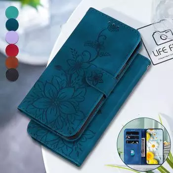 Чехол-книжка из кожи с тиснением Lily Fower для ZTE Blade A7S/Blade A52/Blade A72, подставка-кошелек с отделениями для карточек, чехол для телефона ZTE Blade V40 Vita ZTE Blade A7S 2020 коричневый