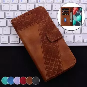 Чехол-книжка из кожи с тиснением в форме 7 для ZTE Blade A7S/Blade A52/Blade A72 с подставкой и отделениями для карточек, чехол для телефона ZTE Blade V40 Vita ZTE Blade A7S 2020 коричневый