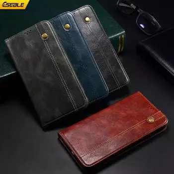 Чехол-книжка из кожи Samsung s23Ultra с магнитной застежкой и держателем для карт; Совместимо с S22, S21FE. S20 PLUS