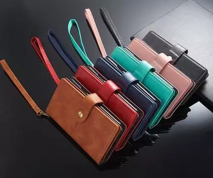 Чехол-книжка из кожи в стиле ретро с несколькими картами для Samsung S21/Note20, Huawei P40 — однотонный чехол для телефона с отделением для карт S20P сапфировый