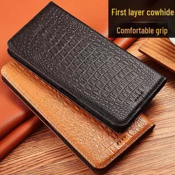 Чехол-книжка из натуральной кожи для Huawei Mate 60 Pro/50 с защитой от падений. Huawei Mate 7 чёрный