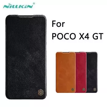 Чехол-книжка-кошелек из искусственной кожи серии Nillkin Qin для Xiaomi Poco X4 GT 5G Poco X4 GT 5G чёрный