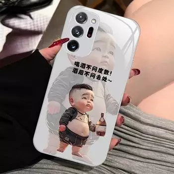 Чехол-книжка Samsung Note10+ из жидкого стекла с рисунком для мужчин и защитой от падений A01 A02 A03. Samsung M12 небесно-голубой