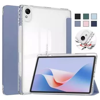 Чехол-книжка Trifold Leather Acrylic Back Hard Smart Cover для Matepad 11.5 S 11.5s с держателем для ручки, ультратонкий противоударный защитный чехол Matepad 11.5S 2024 розовый