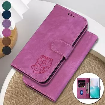 Чехол-книжка в стиле ретро с изображением тигровой кожи для OnePlus Nord 4/Nord N30 SE N20 SE/Nord 2T с подставкой и отделениями для карточек для OnePlus 11/Nord N20 OnePlus Nord 4 розовый