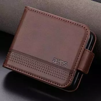 Чехол-книжка Z Flip 6 5G 2024 для Samsung Galaxy Z Flip6, роскошный кожаный кошелек, держатель для карт, чехол для Galaxy Z Flip 5 4 3 For Galaxy Z Flip 6 темно-зеленого