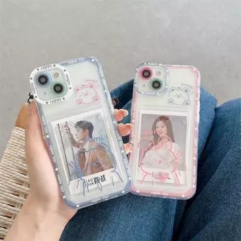 Чехол-кошелек для карт с изображением медведя и кролика для Iphone 11 13 12 Pro Max Xr Xs X 7 8 Plus Se 2020, противоударные чехлы для телефонов For iPhone SE 2020