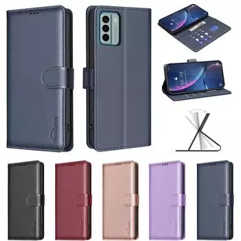 Чехол-кошелек для телефона из искусственной кожи с блокировкой RFID и узором личи для Nokia G42,G310,C22,C32,G22;Infinix Примечание 40 4G, Примечание 40 Pro, Примечание 40 Pro+... Nokia G22 чёрный