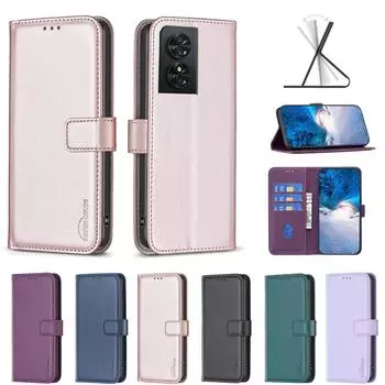 Чехол-кошелек для телефона из искусственной кожи с однотонным узором и отделениями для карт для TCL 50 XL, TCL 50 SE, TCL 50 XE, TCL 502, TCL 305, TCL 405, TCL 40 SE, TCL 30 SE... TCL 40 SE чёрный