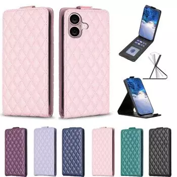 Чехол-кошелек для телефона из искусственной кожи с откидной крышкой и ромбовидным узором и отделениями для карт для iPhone XS Max, iPhone 7,8,7Plus, 11,11Pro, 11Pro Max, 12,13,14,15,16... iPhone 16 Plus чёрный