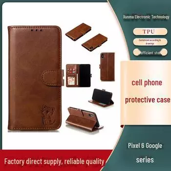 Чехол-кошелек для телефона Pixel6 Google Card, кожаный чехол-книжка с тиснением Happy Cat для Sony Xperia1 — идеальный вариант для стильной защиты вашего телефона! Google Pixel 8 Pro красный