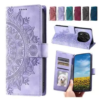 Чехол-кошелек для телефона с тиснением Tribal для Xiaomi 14 14T 15 Pro Redmi Note 14 13 12 Pro Plus с фоторамкой и подставкой Xiaomi Mi 8 Lite вино красного