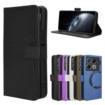 Чехол-кошелек из искусственной кожи с ромбовидным узором для Infinix GT 20 Pro, чехол-кошелек для телефона Infinix GT 20 Pro, сумки со шнурком For infinix GT 20 Pro чёрный