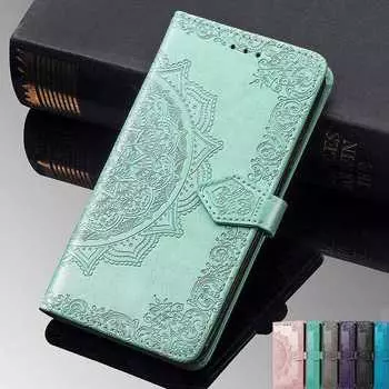 Чехол-кошелек из кожи Foral Book для Motorola Edge Moto G200 G85 5G G53 G35 G82 G75 G73 G54 G55 G34 G22 G52 G42 G32 G13 G23 G14 G24 Силиконовый чехол Moto E22i зелёный