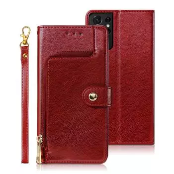 Чехол-кошелек на молнии для ZTE Blade 20 Smart L210 V2020 Vita A7 A7S 2020 A31 A71 A51 A52 L9, откидная кобура из искусственной кожи, слот для карты, ремешок, бампер для телефона Infinix GT 10 Pro (5G) чёрный