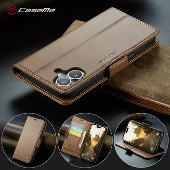 Чехол-кошелек с блокировкой RFID, кожаный чехол-книжка с боковой застежкой для Samsung A56 A36 A55 A35, магнитная беспроводная зарядка Google для iPhone 16 15 Google Pixel 9 Pro XL чёрный