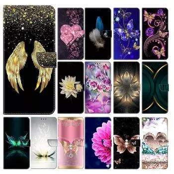 Чехол-кошелек с держателем для карт, чехол из искусственной кожи с цветочным принтом, подставка, ремешок на запястье, противоударный чехол для Motorola Moto G84 G54 G14 E13 E22 E32 E20 G73 G Stylus Moto E20/E40/E30