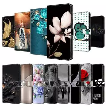 Чехол-кошелек с держателем для карт, чехол из искусственной кожи с цветочным принтом, подставка, ремешок на запястье, противоударный чехол для Motorola Moto G84 G54 G14 E13 E22 E32 G73 G71 G62 G60 Moto E13