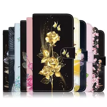 Чехол-кошелек с держателем для карт, чехол из искусственной кожи с цветочным принтом, противоударный чехол с ремешком на запястье для Google Pixel 8 7 7A 6A 5A 5XL Pixel7 Pixel6 Google Pixel 8 Pro