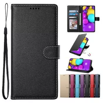 Чехол-кошелек с держателем для карт и фоторамкой для Xiaomi Redmi Note 14 13 12 11 Redmi 13 12 OPPO Vivo Honor Motorola SONY Чехлы для телефонов из искусственной кожи Sony Xperia 5 VI чёрный