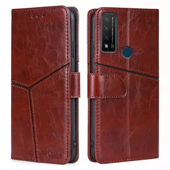 Чехол-кошелек с геометрическим рисунком для Blackview A100 A55 A50 Itel A48 Vision 1 Pro TCL 20B 20 Cubot X30, кожаная кобура в стиле ретро, слот для карт, бампер для телефона Alcatel 1C 2019 чёрный