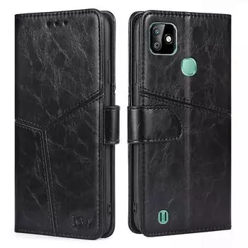 Чехол-кошелек с геометрическим рисунком для Itel A48 Vision 1 Pro Blackview A100 Doogee N30 Umi Power 5 Google из искусственной кожи, кобура с отделением для карт, чехол, бампер для телефона Alcatel 1C (2019) чёрный