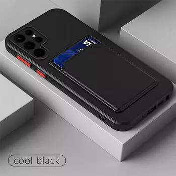 Чехол-кошелек с отделением для карт и держателем для Samsung S25 S24 FE S23 Ultra S22 S21 Plus A56 A36 A16 A55 A15 A35 A54 A34 5G TPU Мягкий чехол-накладка цвета конфет Samsung S25 Ultra чёрный