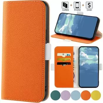 Чехол-кошелек с откидным держателем для карт для iPhone 15 14 13 12 Pro Max SE22 Samsung S23 S22 S21 FE A54 A53 A34 Redmi 10 Note 11/Xiaomi 12 POCO OPPO VIVO Чехол iPhone 13 Pro Max синий