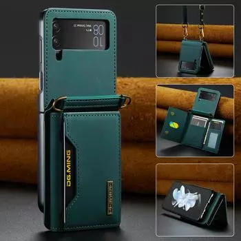Чехол-кошелек с защитой от падения для Samsung Galaxy Z Flip5 Zflip5 Flip 4 3 Flip4 Flip3 Flip 5 5G, кожаные чехлы со слотом для карт for Samsung Z Flip 5