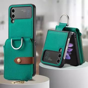 Чехол-кошелек с защитой от падения для Samsung Galaxy Z Flip 5 4 3 Flip5 Flip3 Flip4 Flip 2 5G Flip2, кожаный чехол с держателем для карт for Samsung Z Flip 5