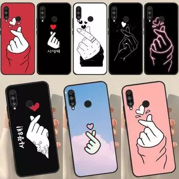 Чехол Kpop Finger Heart для Huawei P50 Pro P20 P30 P40 Lite P Smart 2019 Nova 9 5T, чехол для Honor 50 8X 9X Huawei P40 Lite 4G