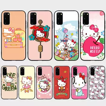 Чехол KT62 Cute Hello Kitty для Xiaomi Poco X6 X4 M5 M6 F5 F6 C65 C55 C50 C51 C40 Redmi Note 7 8 14C A3X 13C 12C 11 10A 9C Pro, черный мягкий чехол Xiaomi Poco X6 коричневато-жёлтый
