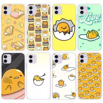 Чехол KT71 Lazy Egg Gudetama для Samsung A04 A14 A23 A34 A54 M23 M33 M52 M53 Realme 10 9 C30S C35 C55 VIVO Y02S Y21 Y33S Y51 X80 Pro Прозрачный чехол VIVO Y21 зелёный